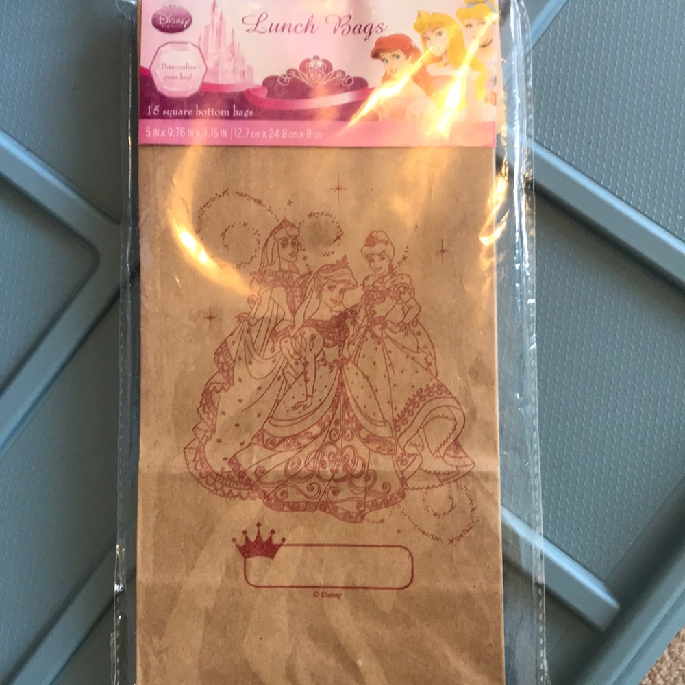 Disney Princess lunch bags 15 square bottom bags